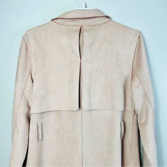 Haute Monde Blush Pink Women's Juniors Casual Faux Suede Moto Jacket size Medium - Picture 11 of 13